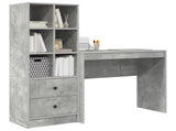 Desk with Drawer with Shelf with Storage 2 pcs Concrete Grey 3337324