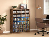 CD Storage Unit with Adjustable Shelves, 89 x 130.5 cm, Rustic Brown T3398P553227