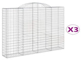Arched Gabion Baskets 3 pcs 200x30x180/200 cm Galvanised Iron 3146195