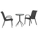 Garden Bistro Set 3 pcs Black Steel 42003978