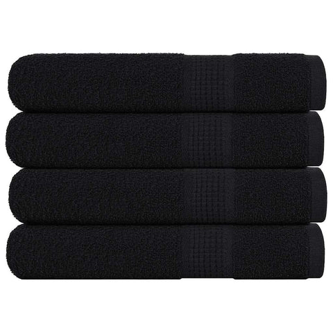 Towels 4 pcs Black 100x200 cm 360 gsm 100% Cotton 136963