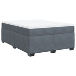 ZNTS Box Spring Bed with Mattress Dark Grey 140x200 cm Velvet 3285288