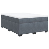 ZNTS Box Spring Bed with Mattress Dark Grey 140x200 cm Velvet 3285288