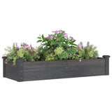 Garden Raised Bed with Liner Grey 120x45x25 cm Solid Wood Fir 364288