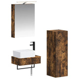 Bathroom Cabinet Set 4 pcs Smoked Oak 50 x 14.5 x 70 cm 3407387