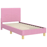 Children's Bed Frame with Headboard Pink 80 x 160 cm Fabric 42010987