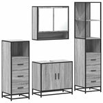 4 Piece Bathroom Furniture Set Grey Sonoma Engineered Wood 3301278