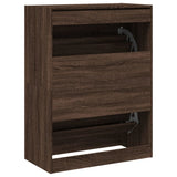 Shoe Cabinet with 2 Flip-Drawers Brown Oak 80x42x108 cm 3214405