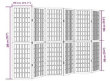 Room Divider 6 Panels White Solid Wood Paulownia 358795
