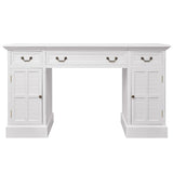 Double Pedestal Desk White 140x48x80 cm 244370