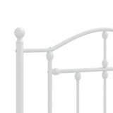Metal Bed Frame without Mattress with Headboard White 90x200cm 353481