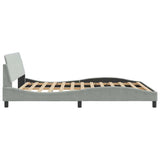 Bed Frame "Dover" Light Grey 152x203 cm Velvet 373291