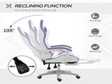 Computer Gaming Chair, PU Leather Desk Chair with Footrest, Swivel Task Chair with 135&deg Reclining T3398P329534