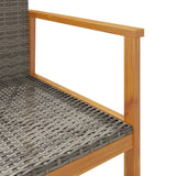 Garden Chairs 2 pcs Grey Poly Rattan&Solid Wood 368709