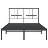 Metal Bed Frame without Mattress with Headboard Black 120x190cm 355558