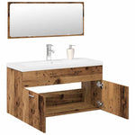 ZNTS 3 Piece Bathroom Furniture Set Old Wood Engineered Wood 3328911