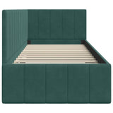 Corner Bed Frame Dark Green 80 cm x 200 cm Velvet 42016289