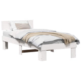 Bed Frame with Headboard White 90 x 200 cm Solid Pine Wood 872585