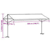 Free Standing Awning Blue and White 500x300 cm Fabric and Steel 368933