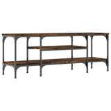 TV Cabinet Smoked Oak 121x35x45 cm Engineered Wood&Iron 831805