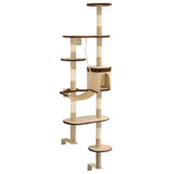Cat Tree with Sisal Scratching Posts Wall Mounted 194 cm 170589