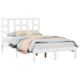 Bed Frame without Mattress White 120x190 cm Small Double Solid Wood 3105376