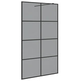 Walk-in Shower Wall Black 115 x 195 cm Tempered Glass 42022050