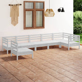 7 Piece Garden Lounge Set Solid Pinewood White 3082738