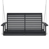 Garden Swing Bench with Metal Chains Black Solid Wood Fir 4008982
