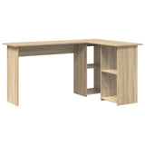 Desk with Shelf Sonoma Oak 142 x 102 x 73 cm Engineered Wood 869292