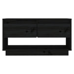 ZNTS TV Cabinet Black 74x34x40 cm Solid Wood Pine 813843