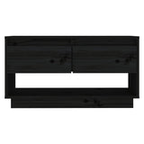 ZNTS TV Cabinet Black 74x34x40 cm Solid Wood Pine 813843