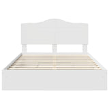 Storage Bed with Headboard White 150 x 200 cm Engineered Wood 3413492