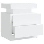 ZNTS Bedside Cabinet White 45x35x52 cm Engineered Wood 326849