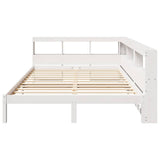 ZNTS Bookcase Bed without Mattress White 140x200 cm Solid Wood Pine 3324318