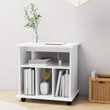 Storage Cabinet White Engineered wood Medium Lockable wheels 808476
