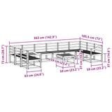 Outdoor Sofa Set 11 pcs Natural Solid Acacia Wood 3367102