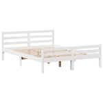 ZNTS Bookcase Bed without Mattress White 160x200 cm Solid Wood Pine 3322208
