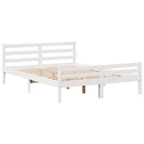 ZNTS Bookcase Bed without Mattress White 160x200 cm Solid Wood Pine 3322208