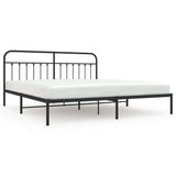 Metal Bed Frame without Mattress with Headboard Black 193x203cm 352584