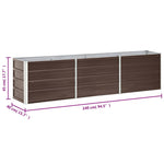 Garden Raised Bed Galvanised Steel 240x40x45 cm Brown 47046