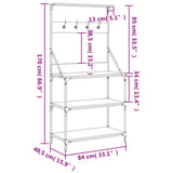 Baker's Rack with Hooks 4-Tier Brown Oak Engineered Wood 838962