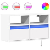 TV Wall Cabinet with LED Lights White 80x31x45 cm 852327