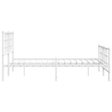 Metal Bed Frame without Mattress with Footboard White 140x200cm 355629