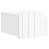 Wall-Mounted Bedside Cabinet with Drawer 2 pcs High Gloss White 898264