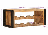 Wine Rack Brown 80 x 45 x 33 cm Solid Rough Mango Wood 4104757