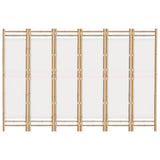 Folding 6-Panel Room Divider 240 cm Bamboo and Canvas 350626