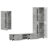TV Cabinet Set FLORIN 3 pcs Concrete Grey Engineered Wood 3397947