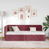 Corner Bed Frame with Headboard Wine Red 80 x 200 cm Fabric 42016482
