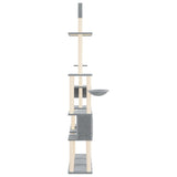 Cat Tree with Sisal Scratching Posts Light Grey 279 cm 171616